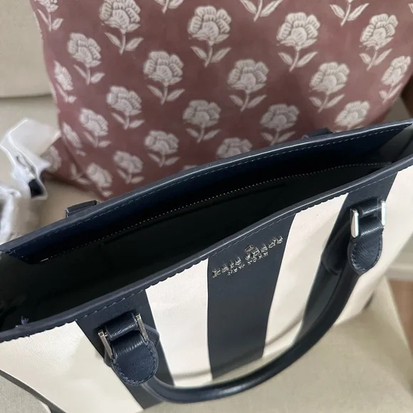 Kate Spade Navy and Cream Striped Purse - Picture 3 of 11